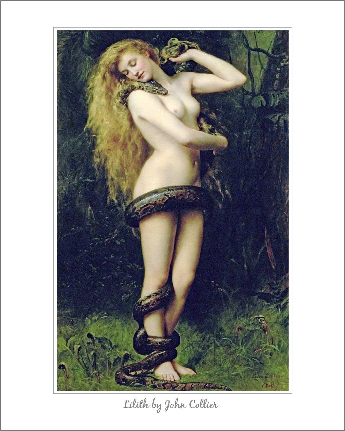 Lilith by John Collier. Erotic Art Print. Pre-raphaelite Sexy Girl Nude  With Snake. Poster Home Decor Gift. Sex Vintage Porn Naked. 238 - Etsy UK