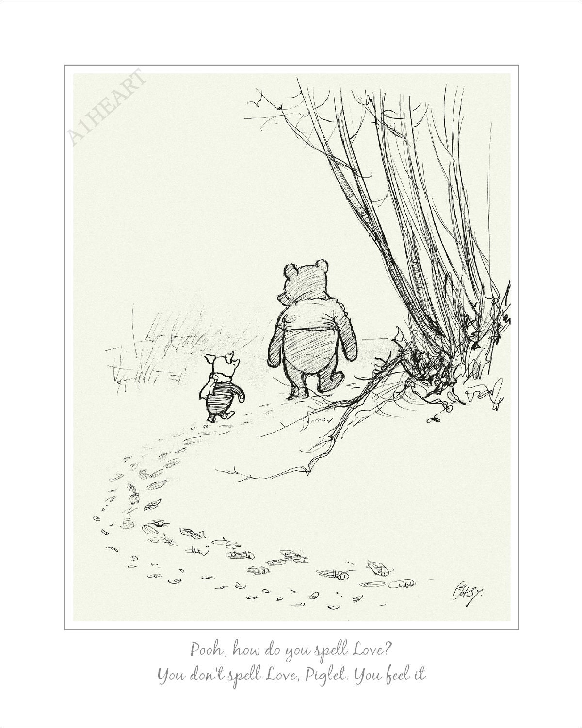 Winnie the Pooh and Piglet Print Poster for Kids Children photo