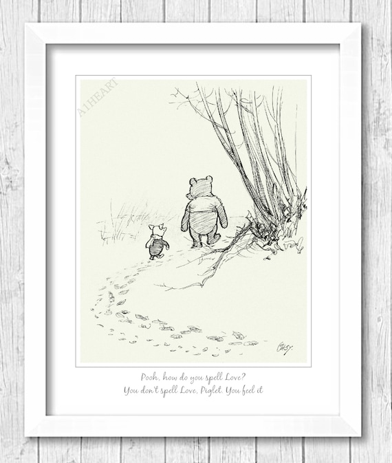 Winnie the Pooh and Piglet Print Poster for Kids, Children, How Do