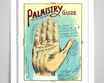 Palmistry Poster Print. Palm Reading Chiromancy Fortune Telling Divination. Witchcraft Occult Magic Superstition See The Future .299