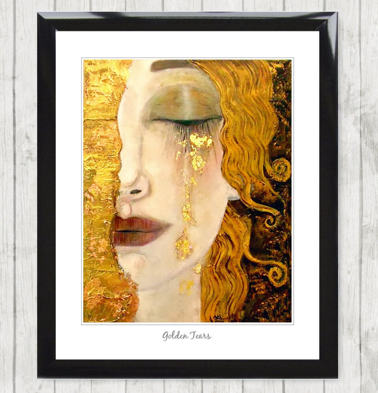 Golden Tears Art Print, Klimt Style, Framed Painting - Etsy 日本