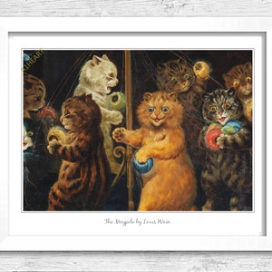 The Maypole by Louis Wain Poster Print. Cat Lover Gift Feline Present. Funny Vintage Cat Art. Dancing with Friends. 167