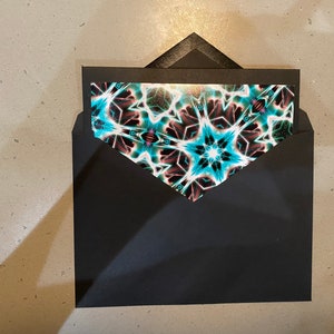 Teal Strobe Kaleidoscope Greeting Card image 4