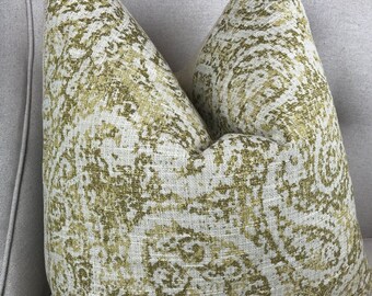 Paisley Gold and Tan Pillow Cover, Paisley Decorative Cushion Cover, Gold Throw Pillow, Interior Decor, Home Living, Sofa Pillow