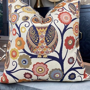 Owl Pillow Cover, Owl Throw Pillow, Owl Decor, Housewares, Accent Pillow