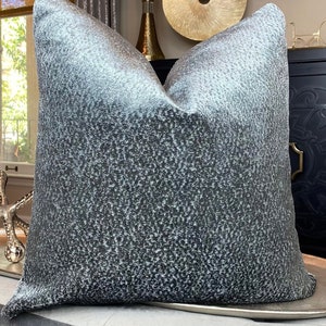 Grayish Blue Velvet Throw Pillow Cover, Housewares Decor, Home Living, Velvet Pillow