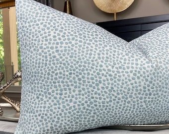 Dotify Spa Green blue Chenille Dot Throw Pillow Cover