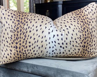 leopard print pillows with fringe