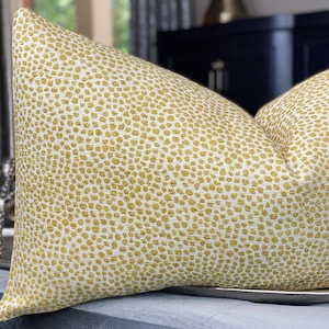 Dotify Yellow Gold Chenille Throw Pillow Cover, Home Decor, Home Living