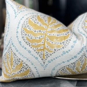Botanical Amber Throw Pillow Cover, Gold Lumbar Pillow, Home Decor, Home Living, Floral Pillow Cover