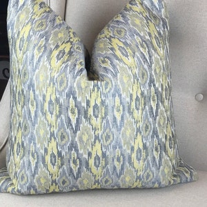 Housse de coussin design abstrait gris jaune, oreillers lombaires, décoration d'intérieur, articles ménagers image 1