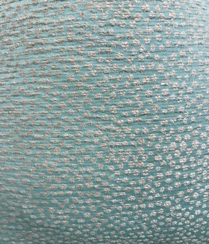 Chenille Baby Blue Pillow Cover Cream Dots, Decorative Blue Throw Pillow, Housewares Decor, Nursery Pillow Covers, Home Living image 5