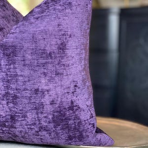 Deep Purple Chenille Throw Pillow Cover, Chenille Pillows, Housewares Decor, Home Living, Home Decor image 2