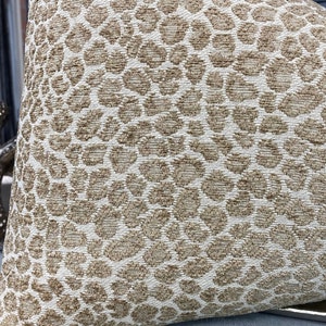 Shades of Beige Chenille Animal Print Throw Pillow Cover, Cheetah Pillows, Lumbar Pillow, Home Decor, Home Living image 7