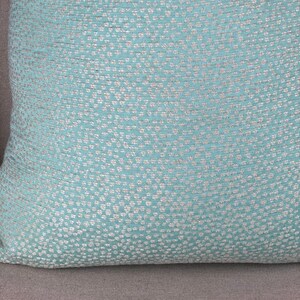 Chenille Baby Blue Pillow Cover Cream Dots, Decorative Blue Throw Pillow, Housewares Decor, Nursery Pillow Covers, Home Living image 9