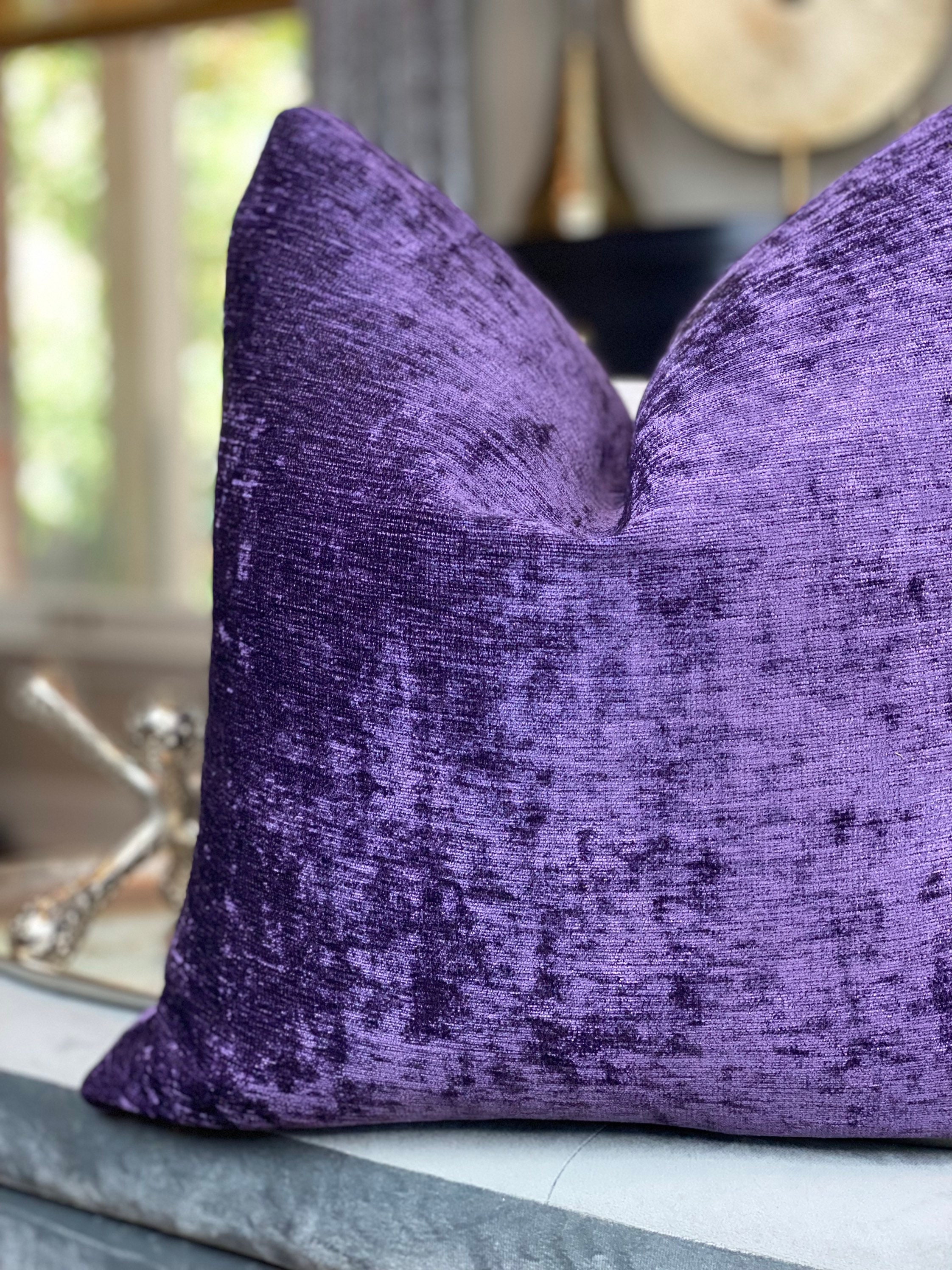 Decorative Pillows, Throw Pillow Cover, Purple Chenille