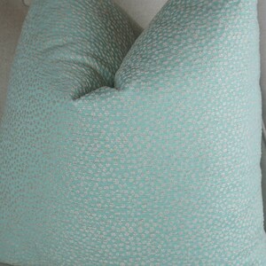 Chenille Baby Blue Pillow Cover Cream Dots, Decorative Blue Throw Pillow, Housewares Decor, Nursery Pillow Covers, Home Living image 2