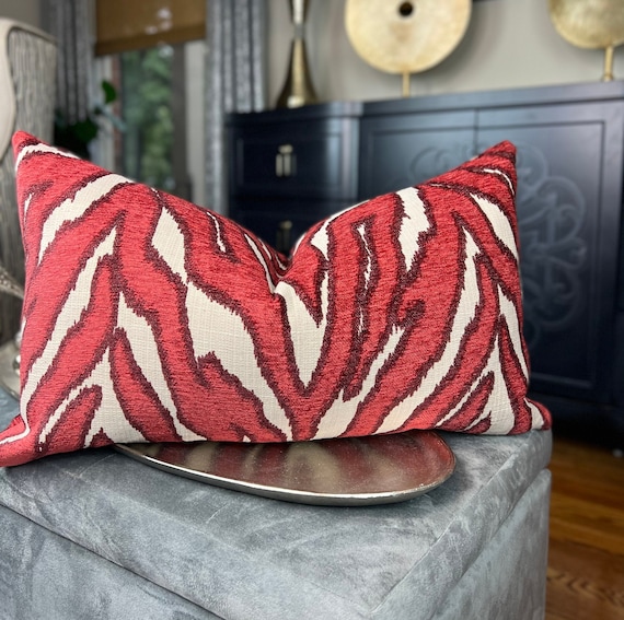 Red chenille throw pillows sales