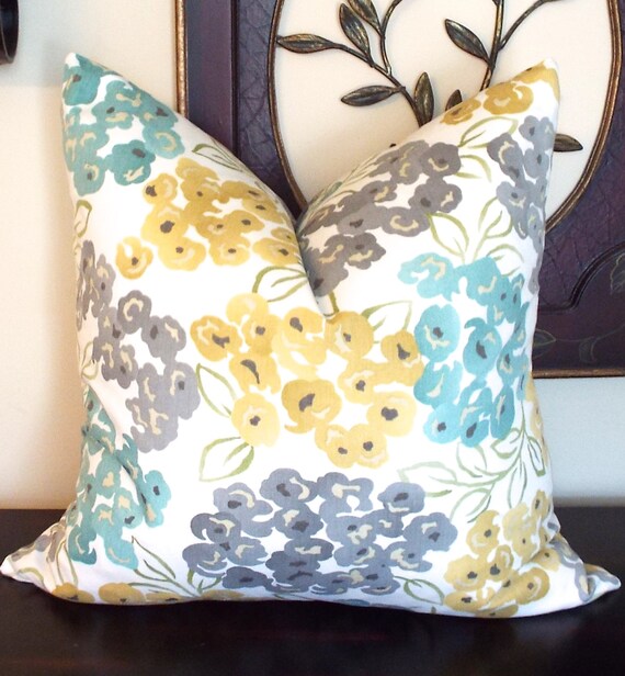 Gold Turquoise Blue Pillow Cover Decorative Gold Throw Etsy