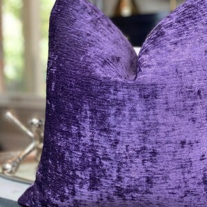 Deep Purple Chenille Throw Pillow Cover, Chenille Pillows, Housewares Decor, Home Living, Home Decor image 6