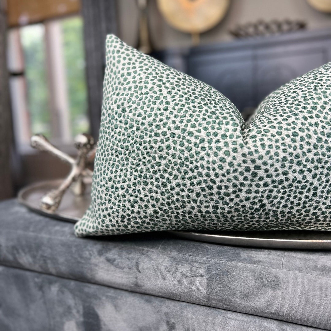 Dotify Dark Green Chenille Throw Pillow Cover, Home Decor, Chenille