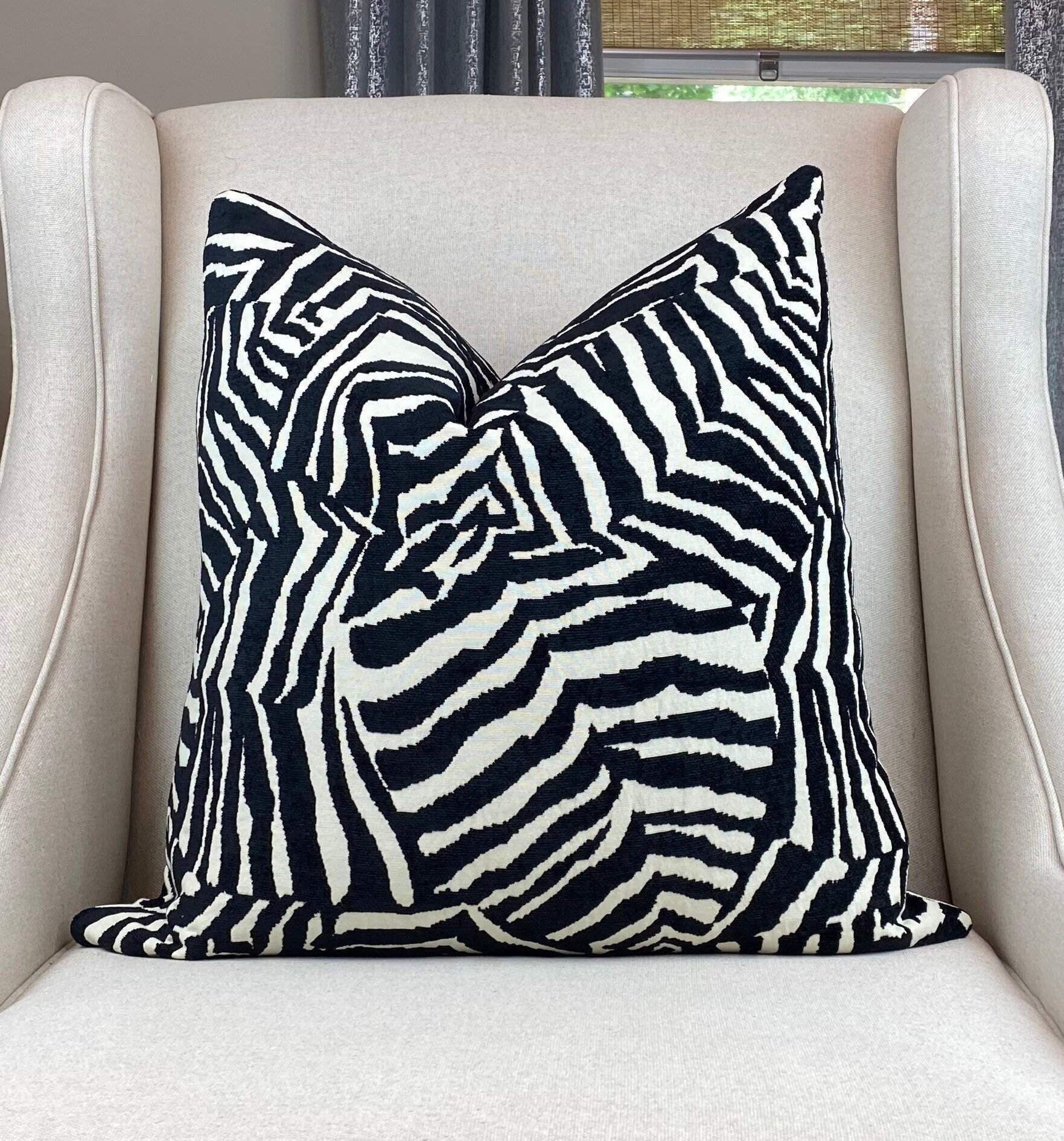 Pop Color Zebra Print Accent Throw Square Pillow — THE ZEBRA LADY