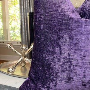 Deep Purple Chenille Throw Pillow Cover, Chenille Pillows, Housewares Decor, Home Living, Home Decor image 8