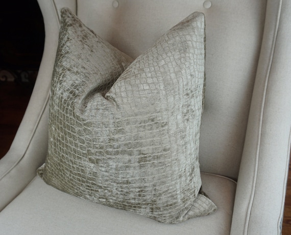 Gray Animal Print Chenille Pillow Cover Animal Print Pillow Cover Beige