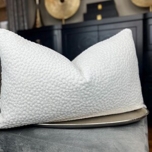 White Chenille Dots Pillow Cover