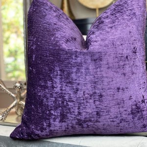 Deep Purple Chenille Throw Pillow Cover, Chenille Pillows, Housewares Decor, Home Living, Home Decor image 1