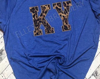 KY Leopard print tee/ Leopard print Kentucky tshirt/ Kentucky shirt