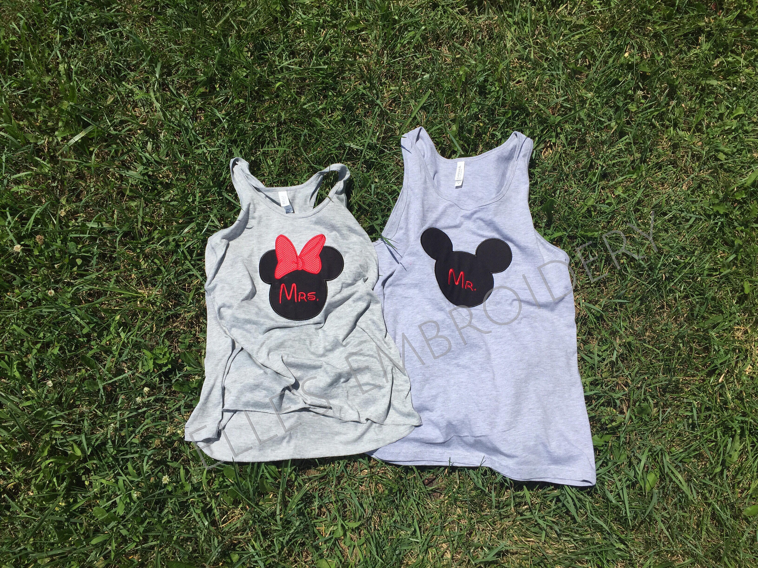 Mr & Mrs Mouse tanks/ mouse Wedding tanks/ Mickey Minnie Etsy
