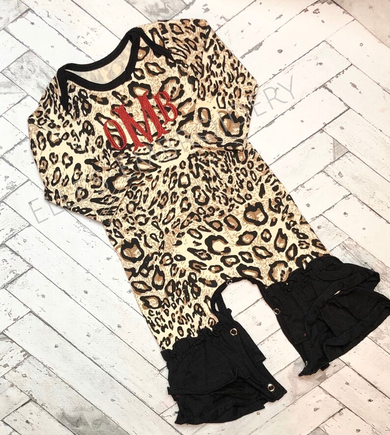 leopard baby romper