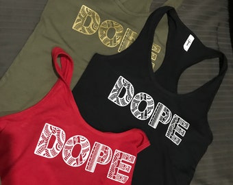 Women's Dope Tank Top - Grey with White - SALE