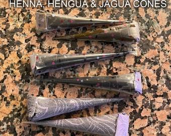 Henna, Hengua, Jagua Large Cones (20-25 Grams ea.) Organic, All Natural