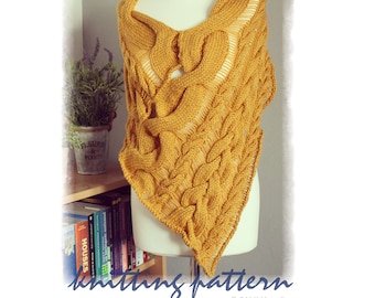 DYI Poncho Knitting PATTERN, DIY Poncho, Knit Wrap pdf, Wool Poncho pdf, Wool poncho Pattern, Knit Diagrams, One size  S/ M Code: Lyla