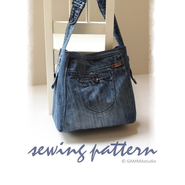 Jeans Tasche MUSTER nähen, DIY Jeanstasche, Jeanstasche TUTORIAL, Tasche nähen, Festival Tasche, Recycelte Jeanstasche, Upcycle Denim, Code: Tania