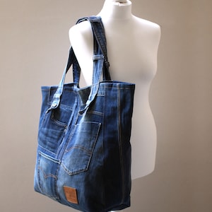 XXL Denim Bag Weekender Bag Festival Bag Beach Bag Recycle - Etsy