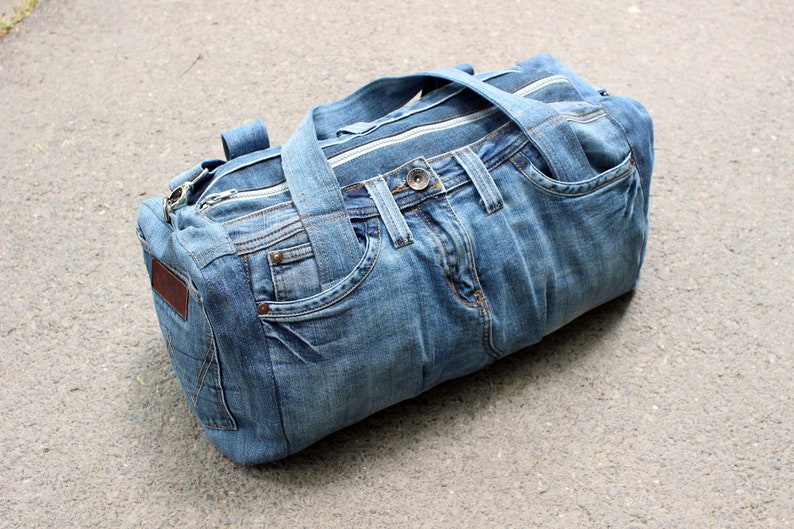 Denim Bag Recycled Denim Big Bag Casual Bag Sport Bag Etsy Australia