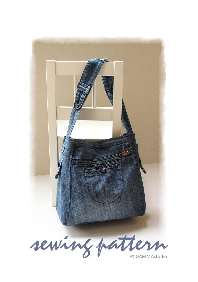 Sewing Denim Bag PATTERN DIY Denim Bag Jean Bag TUTORIAL Etsy