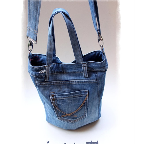 Sewing Denim Bag PATTERN DIY Denim Bag Jean Bag TUTORIAL - Etsy