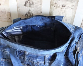 ◆デニムリメイク◆ウォッシュドBAG◆パープル◆No.225◆ Amazon.com | MaxxCloud Vintage Denim Rucksack Mini Jeans