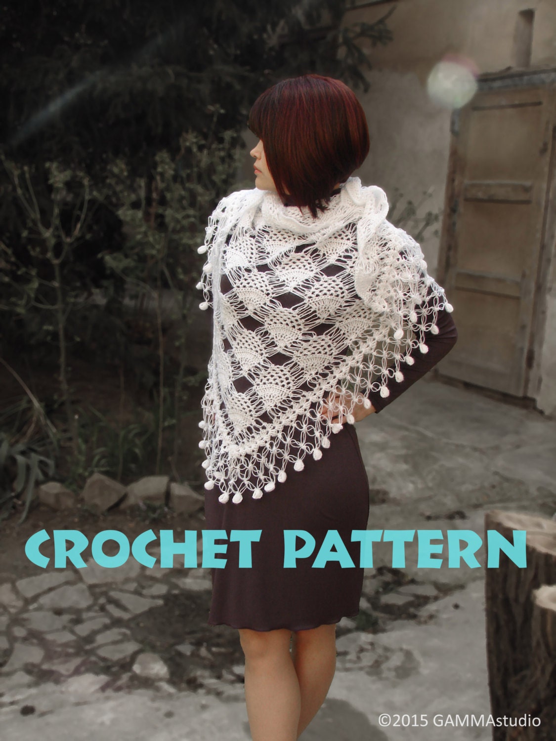 PATTERN Wedding shawl PDF Rustic Wedding Shawl DYI crochet | Etsy