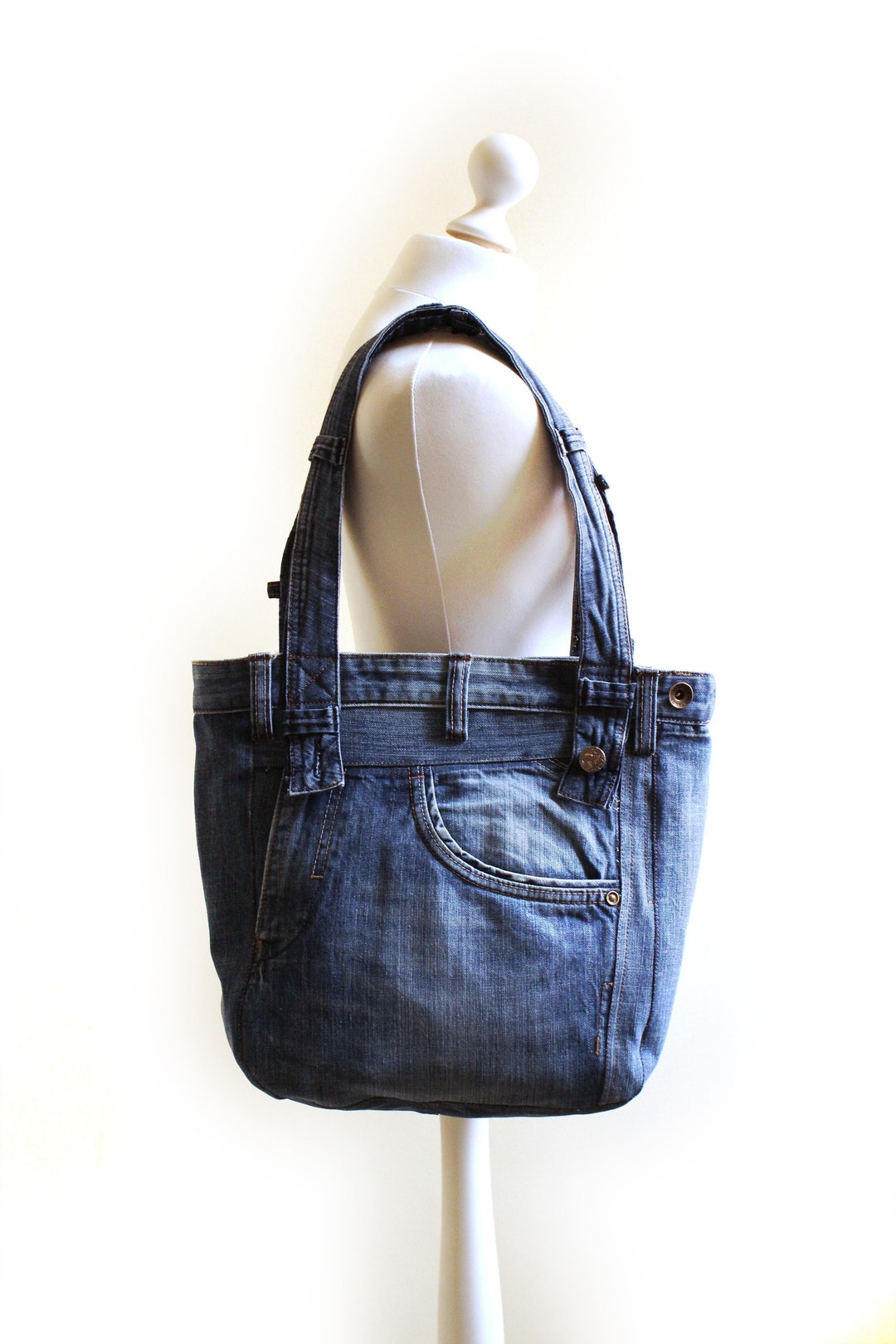 L Weekender Bag Travel Bag Festival Bag Recycled Jeans - Etsy