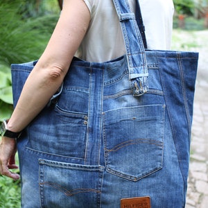 XXL Denim Bag Weekender Bag Festival Bag Beach Bag Recycle - Etsy