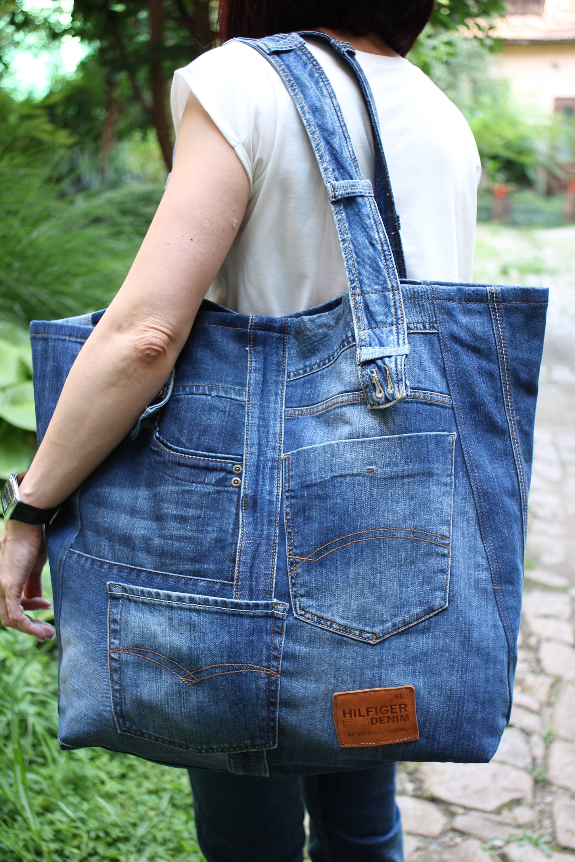 XXL Denim Bag Weekender Bag Festival Bag Beach Bag Recycle | Etsy UK