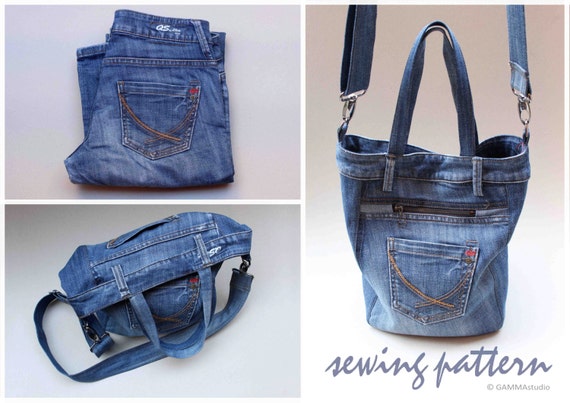 【COLOR iN ID】Reform denim bag Sewing Denim Bag PATTERN, DIY Denim Bag, Jean Bag TUTORIAL