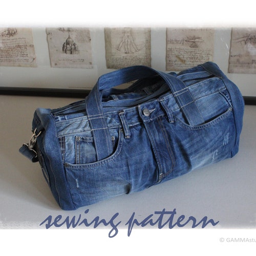 Sewing Denim Bag PATTERN DIY Denim Bag Jean Bag TUTORIAL - Etsy