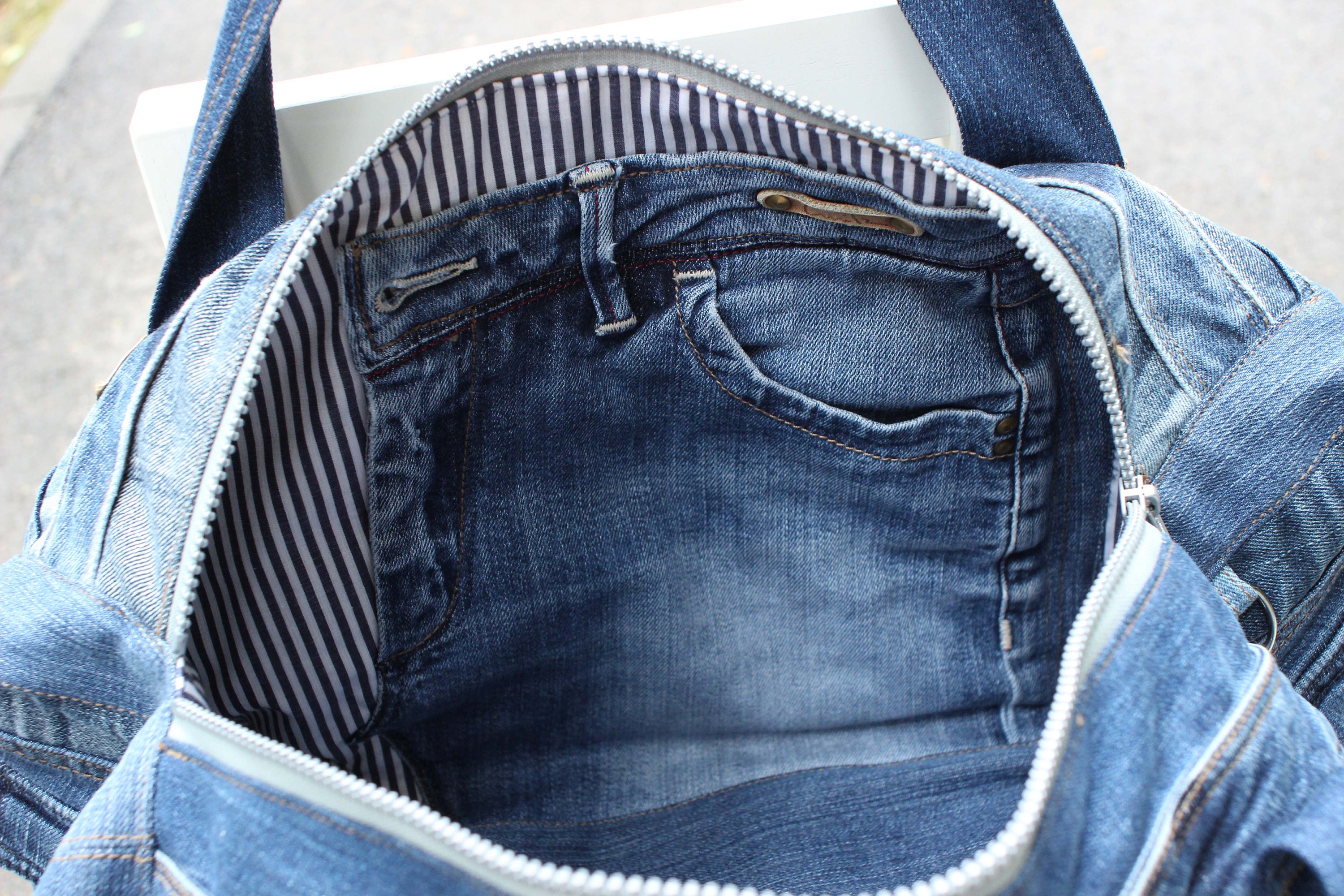 Denim Bag, Recycled Denim, Big Bag, Casual Bag, Sport Bag