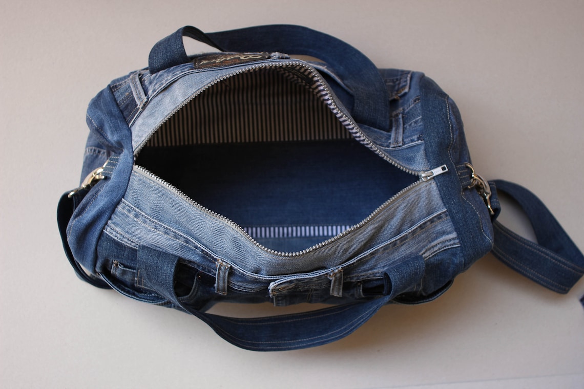 Denim Bag, Recycled Denim, Big Bag, Casual Bag, Sport Bag, UNISEX BAG ...